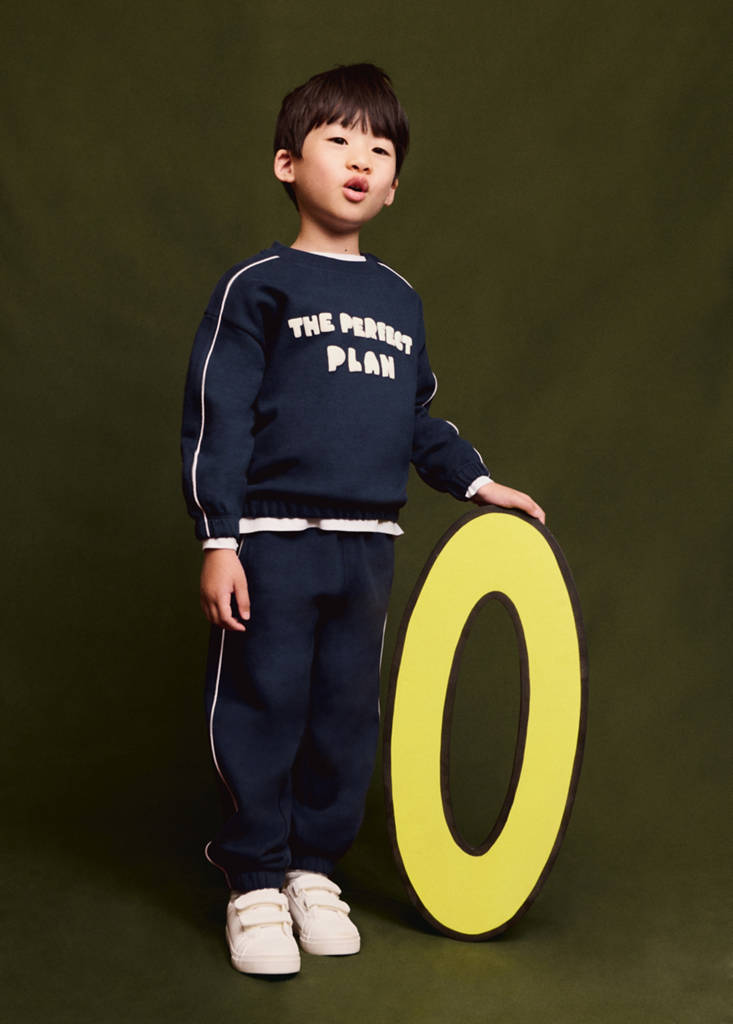 Printed embossed sweatshirt — Navy