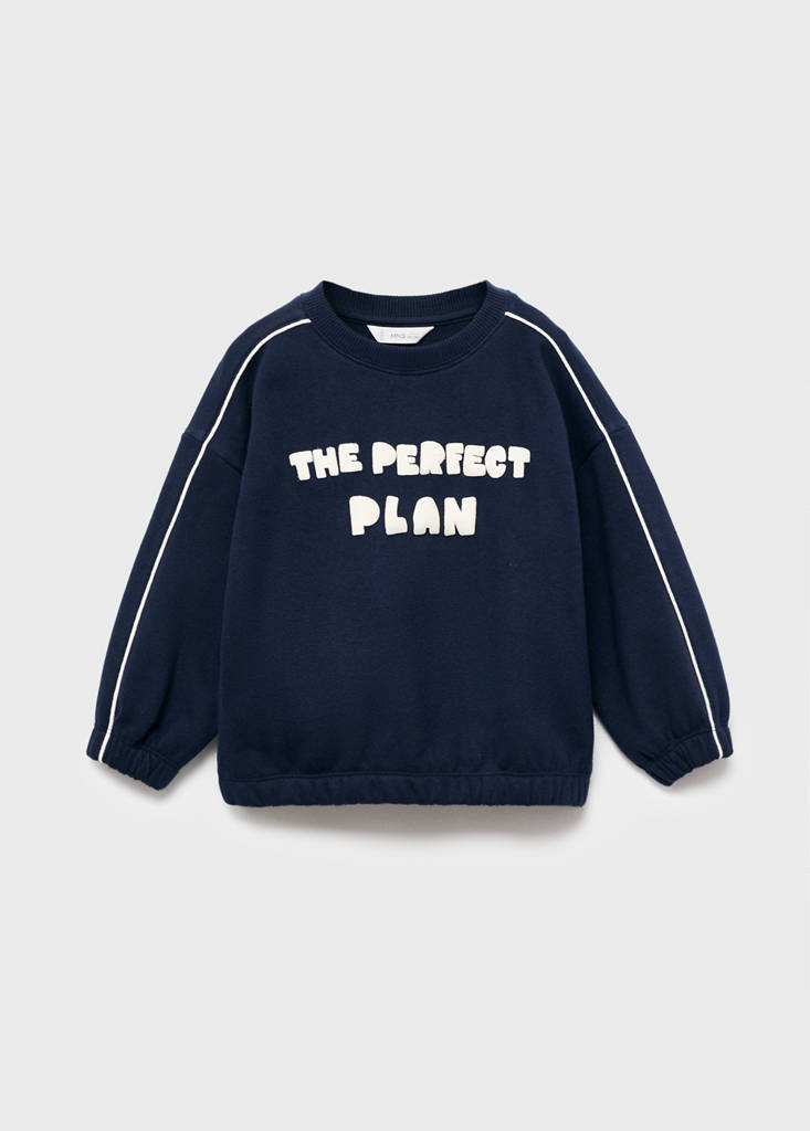 Printed embossed sweatshirt — Navy