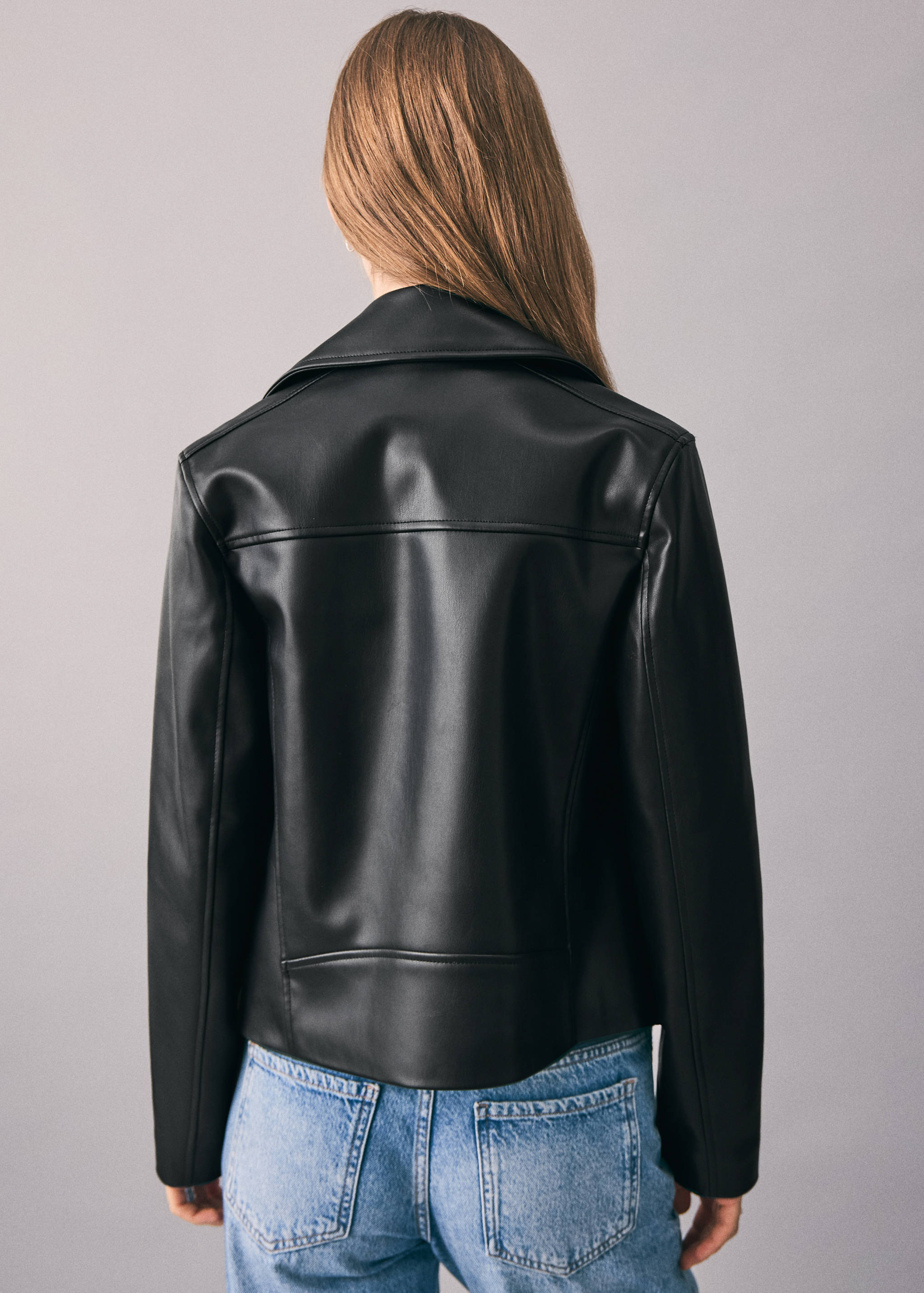 Leather-effect biker jacket - Reverse of the article