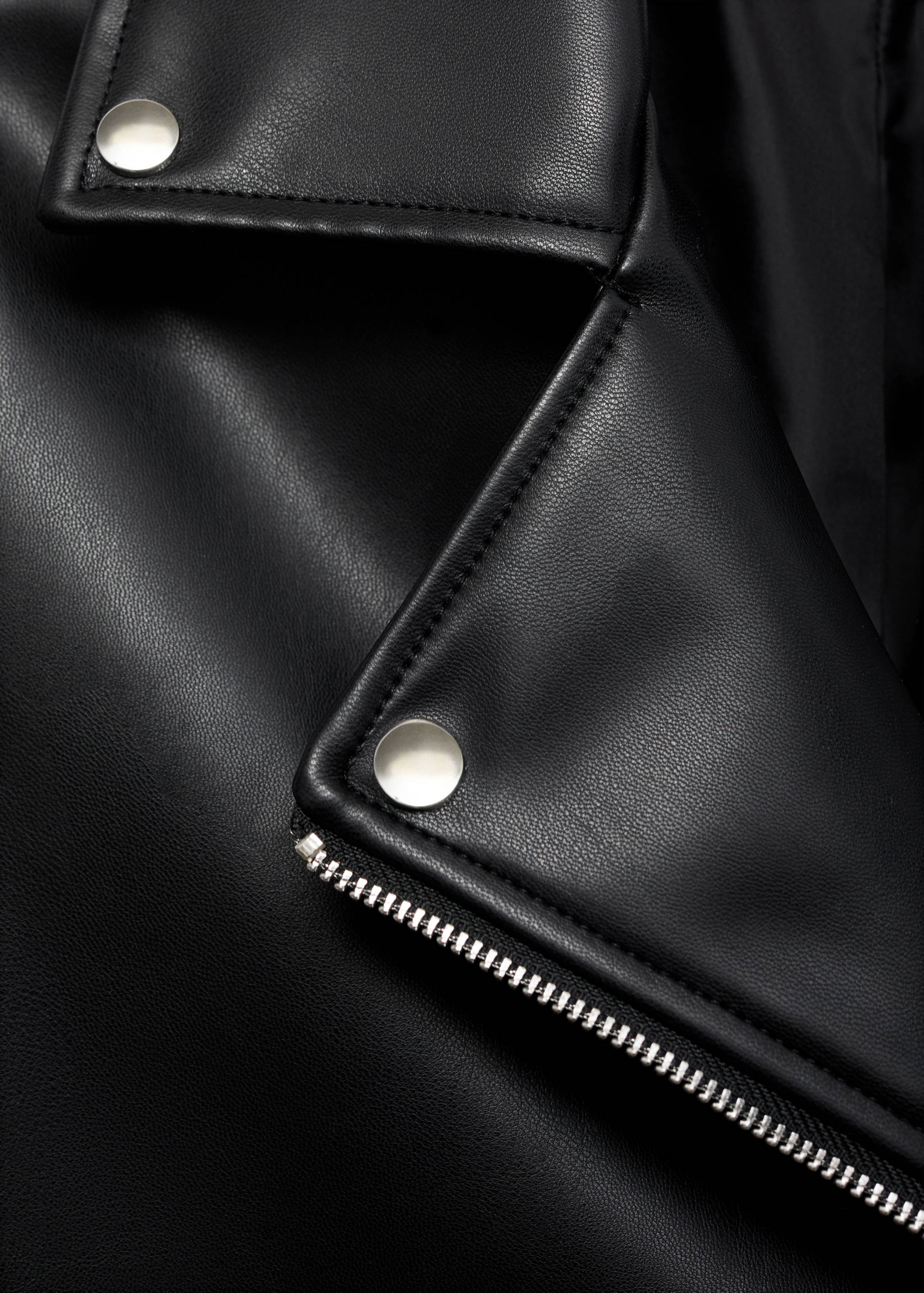 Leather-effect biker jacket - Details of the article 0