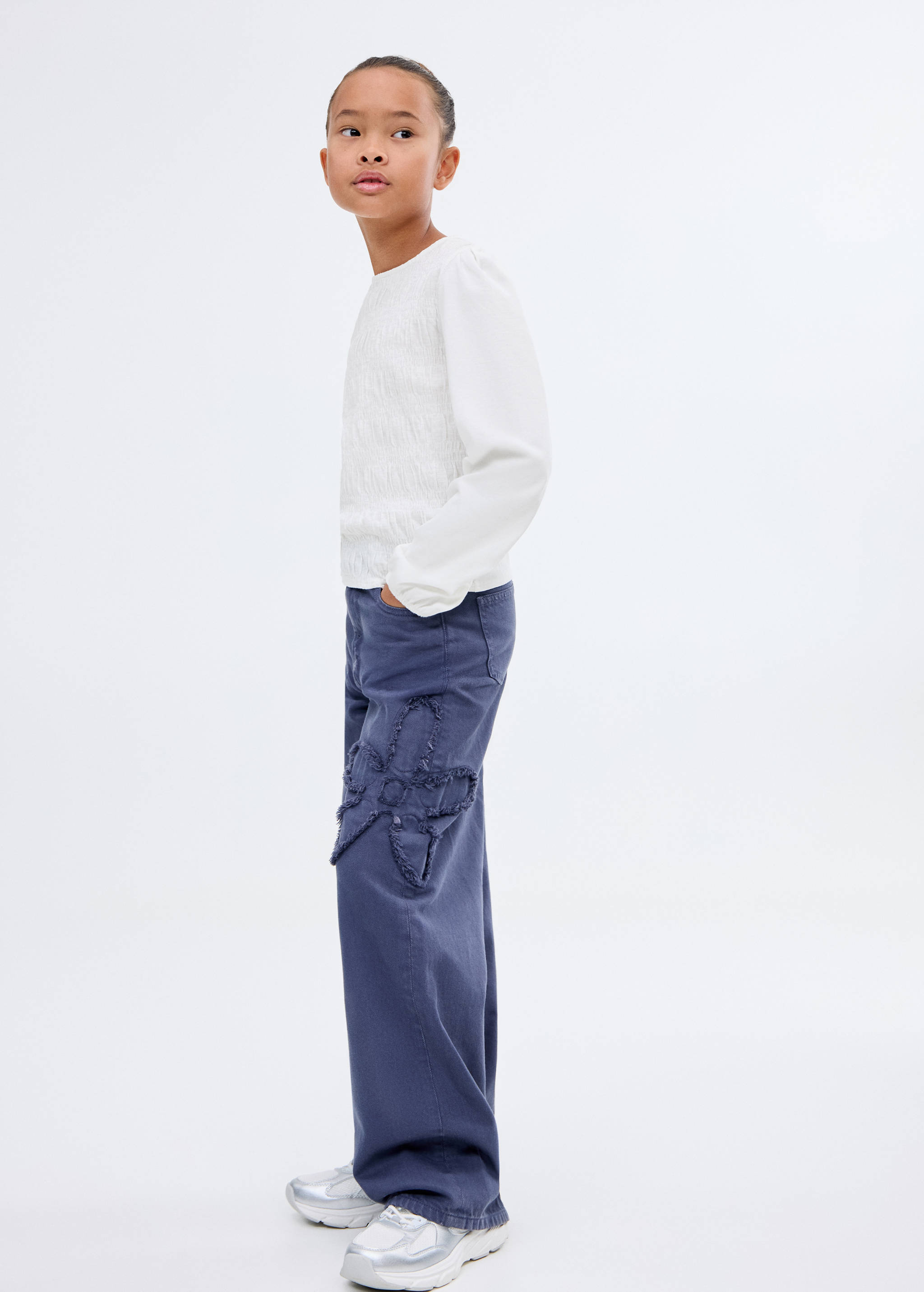 Long-sleeved t-shirt with ruffles - Medium plane