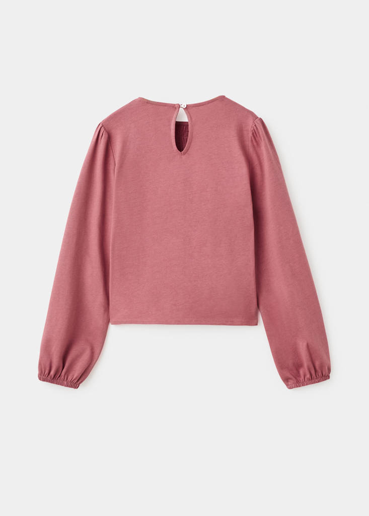 Long-sleeved t-shirt with ruffles — Strawberry