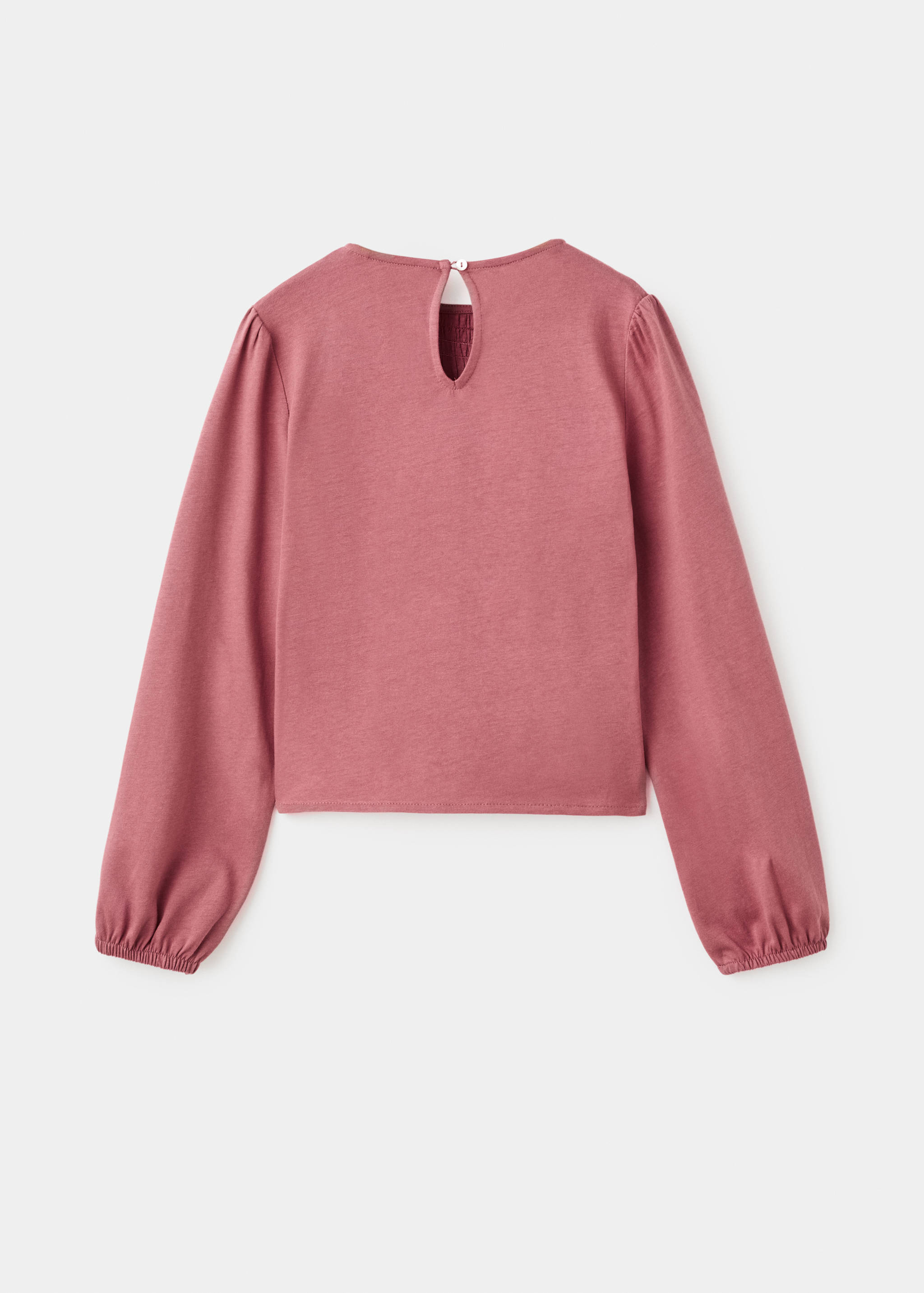 Long-sleeved t-shirt with ruffles - Reverse of the article