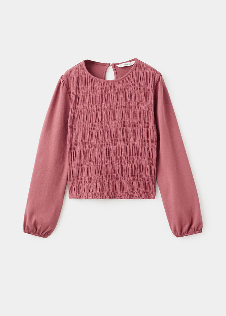 Long-sleeved t-shirt with ruffles — Strawberry
