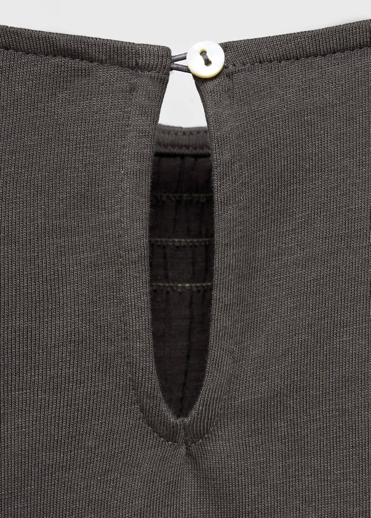 Long-sleeved t-shirt with ruffles — Charcoal