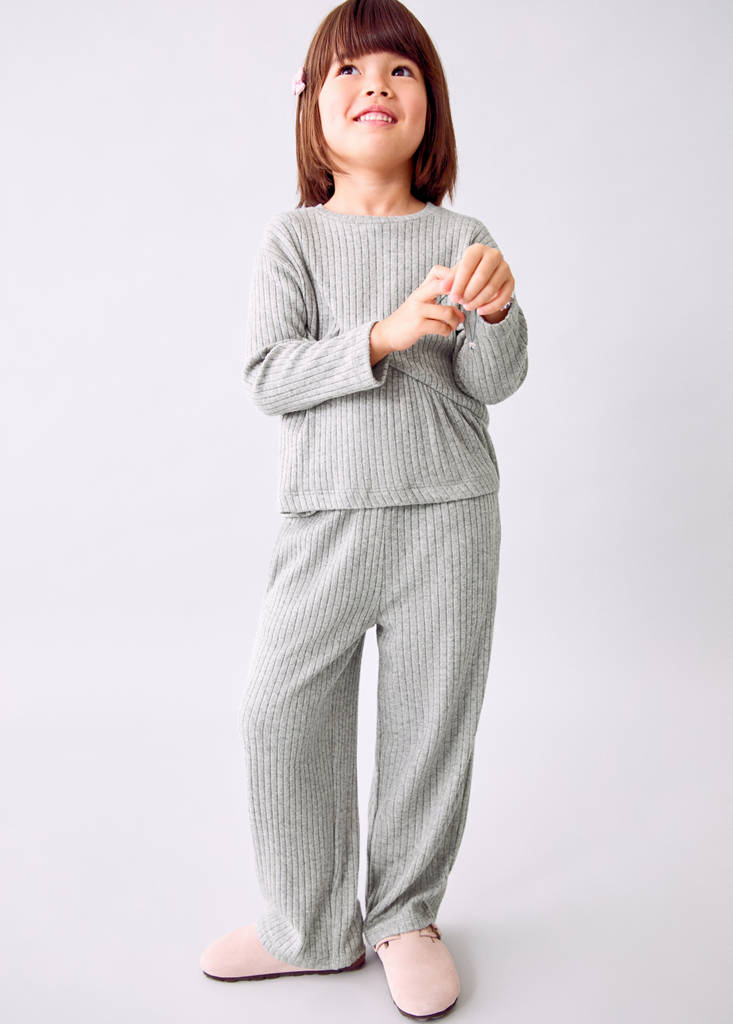 Ribbed trousers — Medium Heather Grey