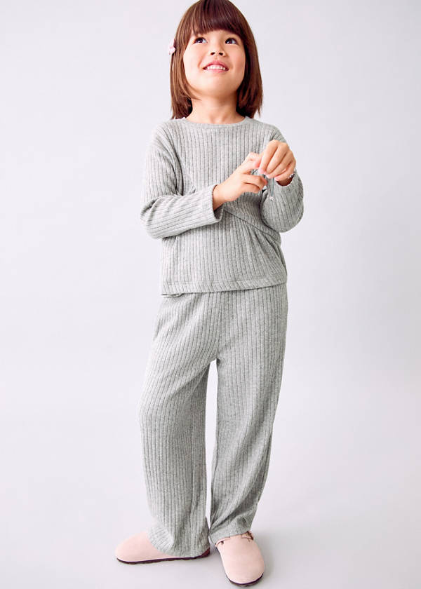 Ribbed trousers — Medium Heather Grey