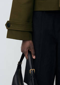 Oversized short double-breasted trench coat — Khaki 6