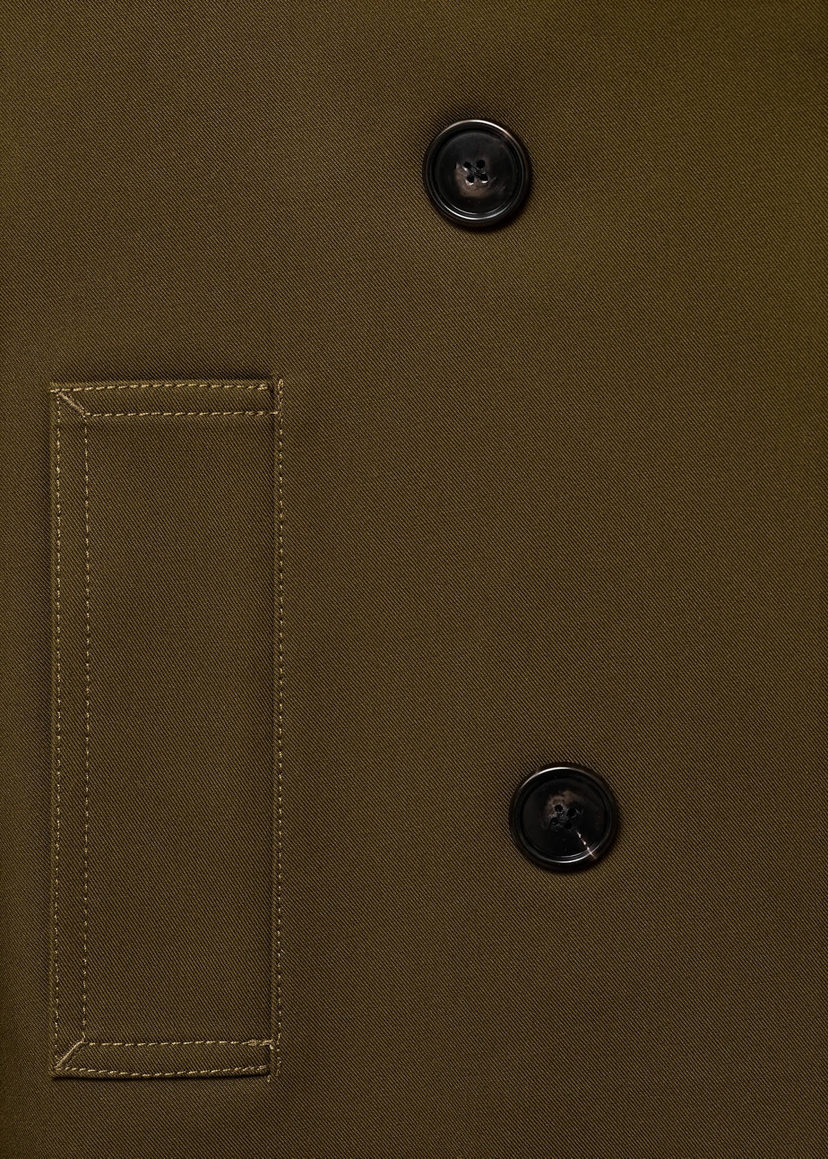Oversized short double-breasted trench coat — Khaki