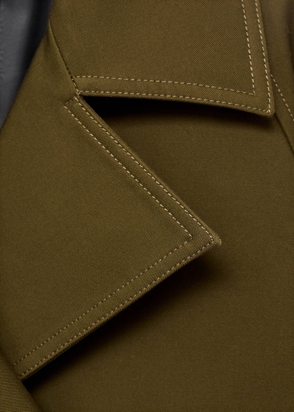 Oversized short double-breasted trench coat — Khaki