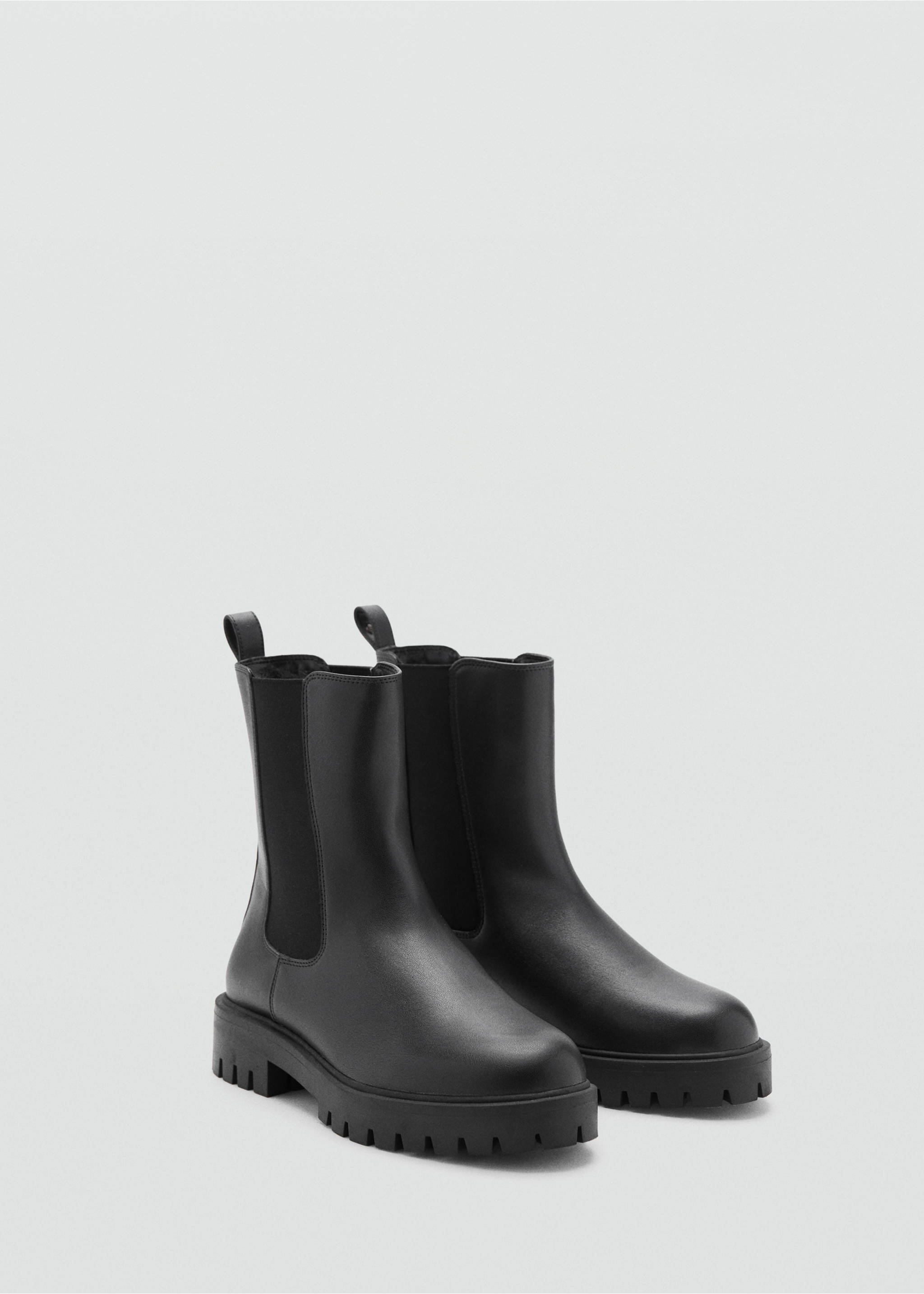 Elastic panels ankle boot - Medium plane, Black. Ref: 17045163-00.