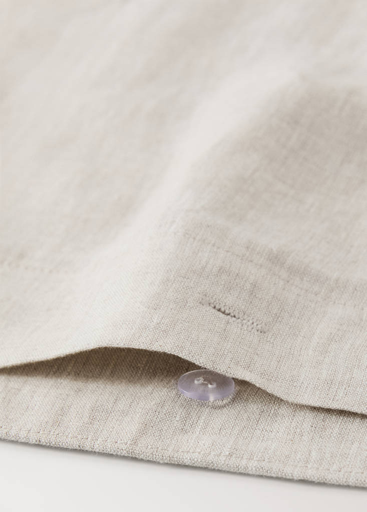 Washed linen duvet cover for cot — Beige