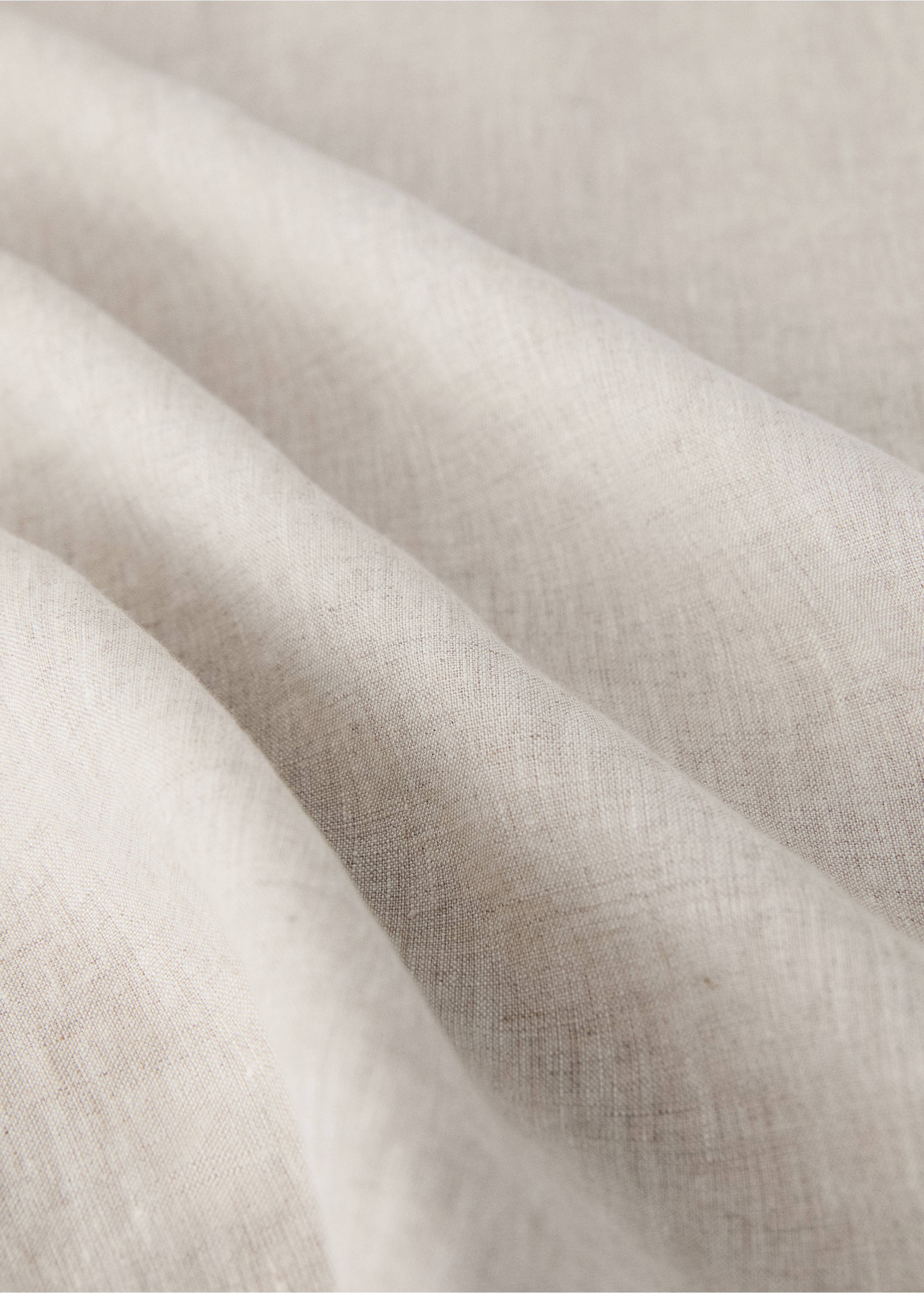 Washed linen duvet cover for cot - Details of the article 2, Beige. Ref: 17045165-00.