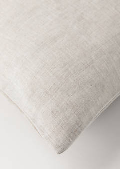 Washed linen duvet cover for cot — Beige 4
