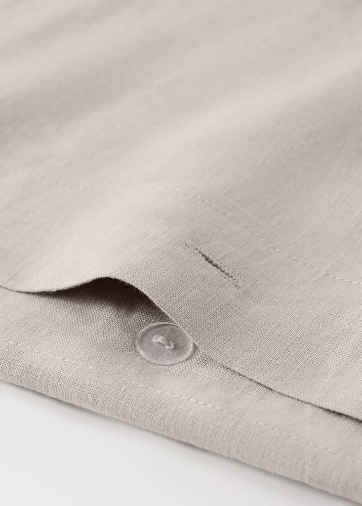 Washed linen duvet cover for cot — Medium Brown