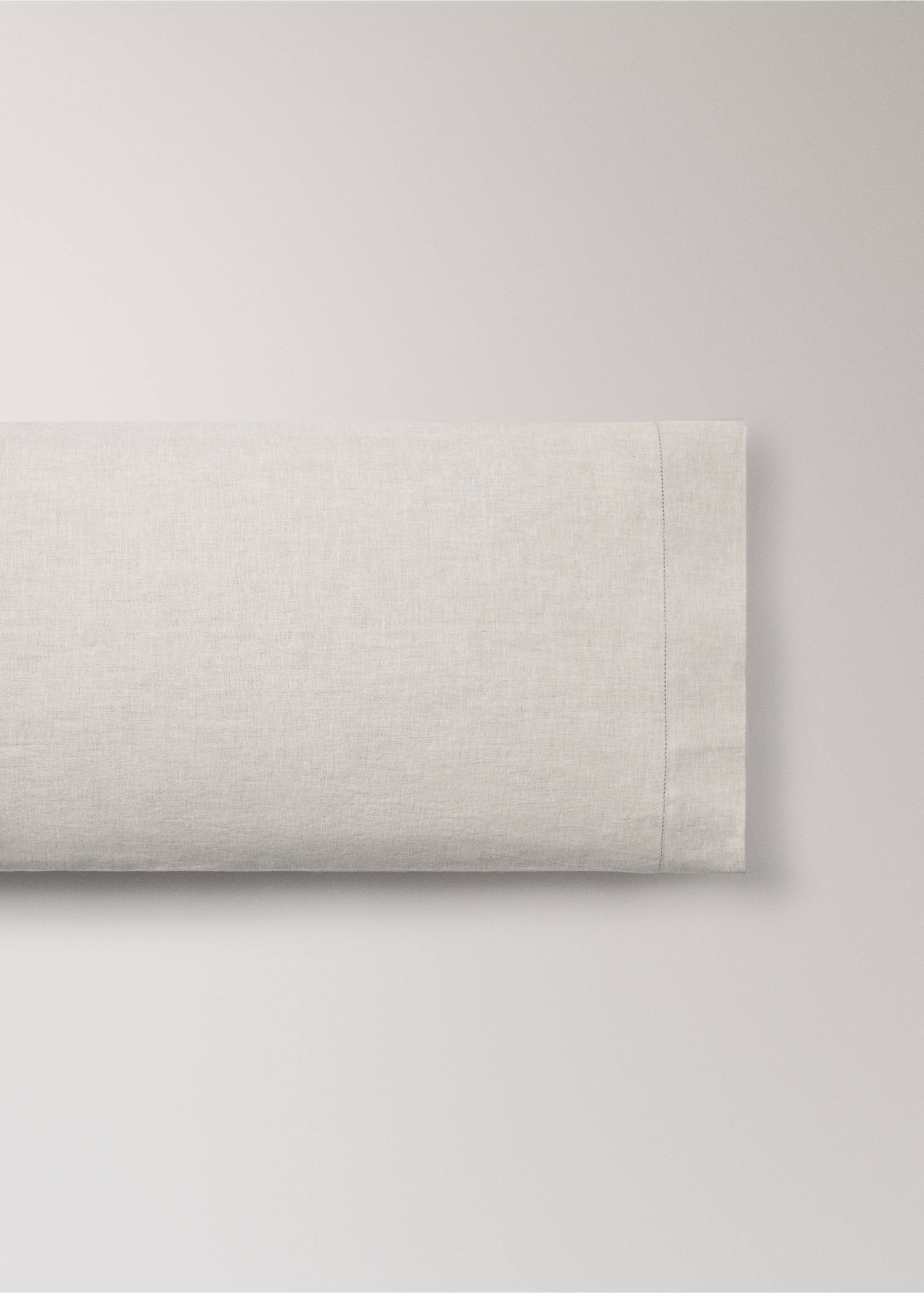 Washed linen pillowcase with hemstitch 45x110 cm - Article without model, Beige. Ref: 17045166-00.