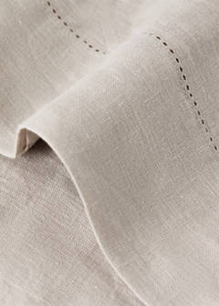 Washed linen pillowcase with hemstitch 45x110 cm — Medium Brown 3