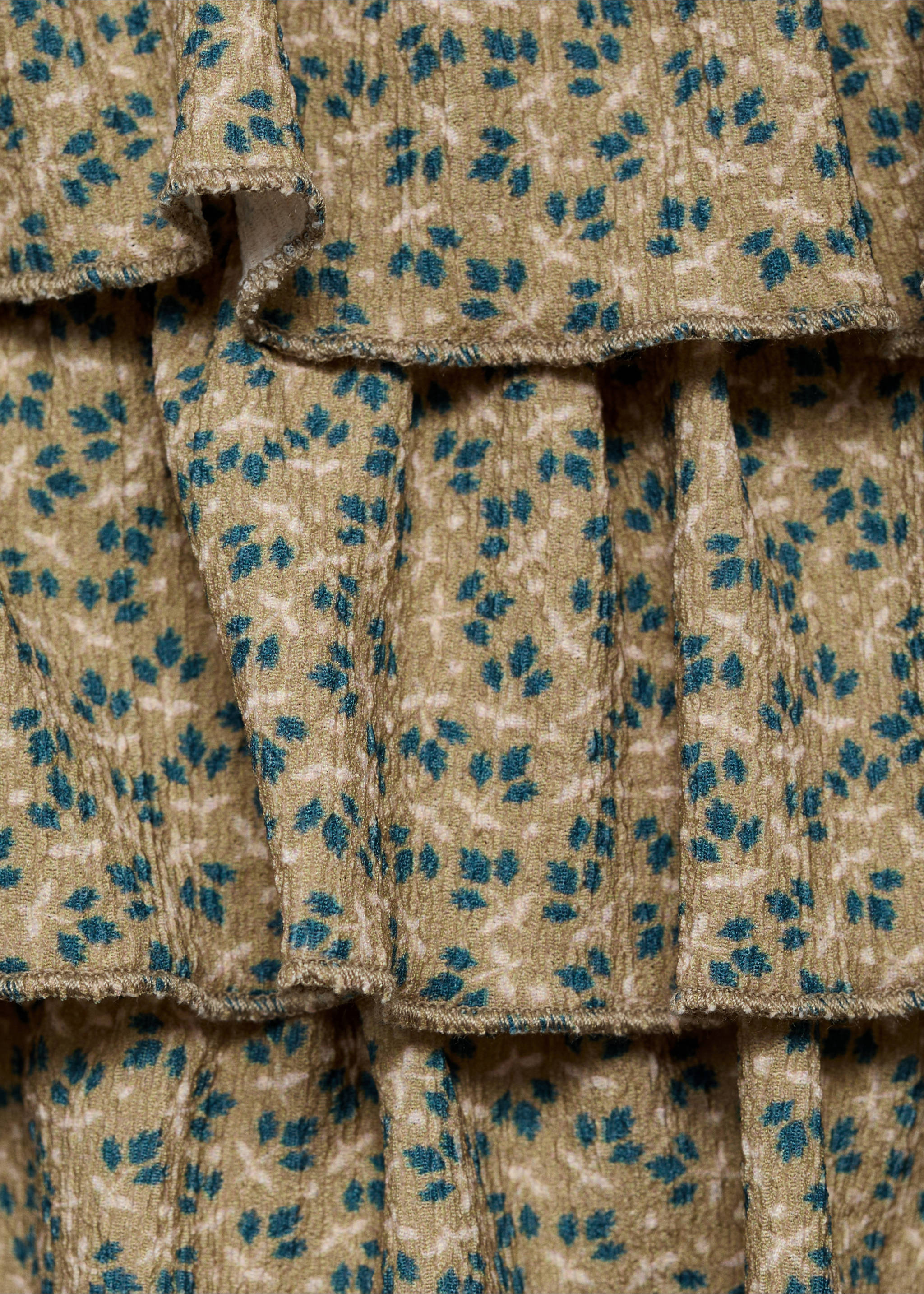Floral A-line skirt - Details of the article 0, Green. Ref: 17045167-00.