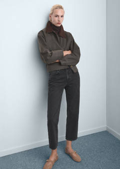 Slim-fit high-waist jeans — Black denim 6