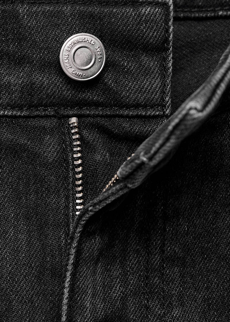 Mid-rise slim-fit jeans — Black denim