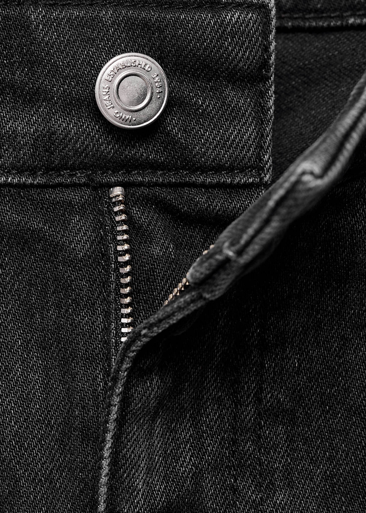 Slim-fit high-waist jeans — Black denim