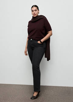 Slim-fit high-waist jeans — Black denim 7