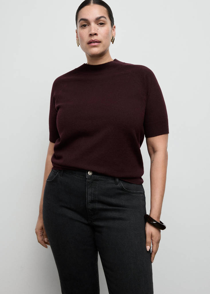 Mid-rise slim-fit jeans — Black denim