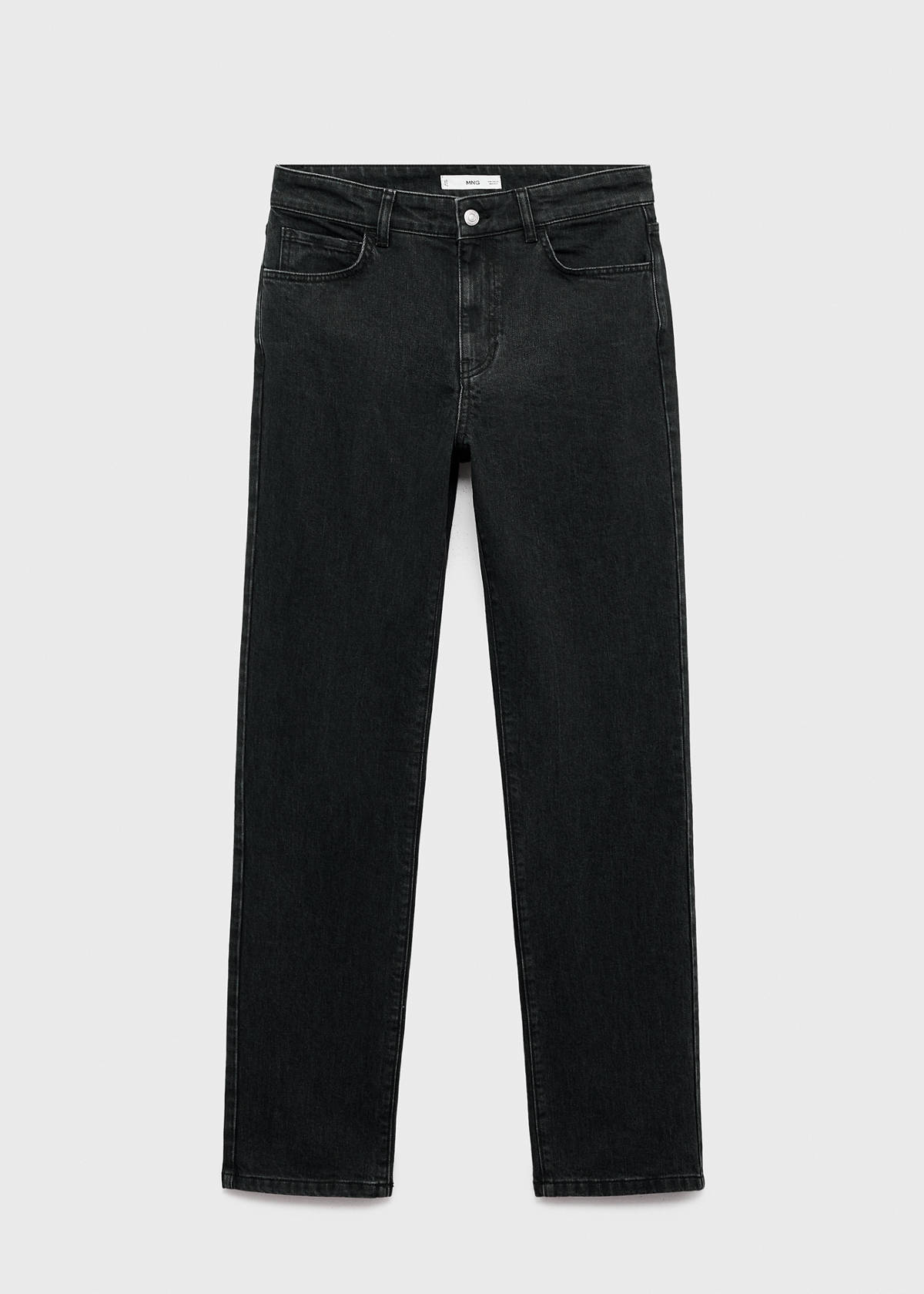 Slim-fit high-waist jeans — Black denim