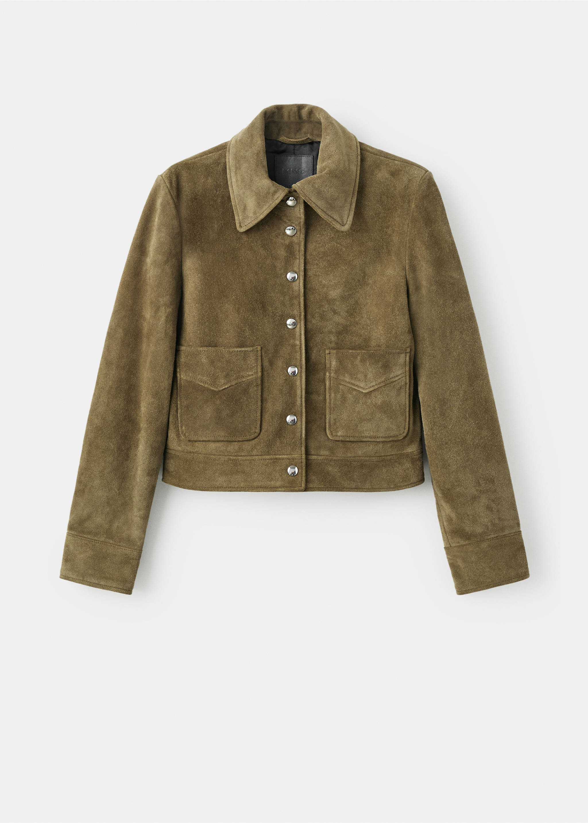 Chaqueta piel serraje botones - Artículo sin modelo, Khaki. Ref: 17045788-00.
