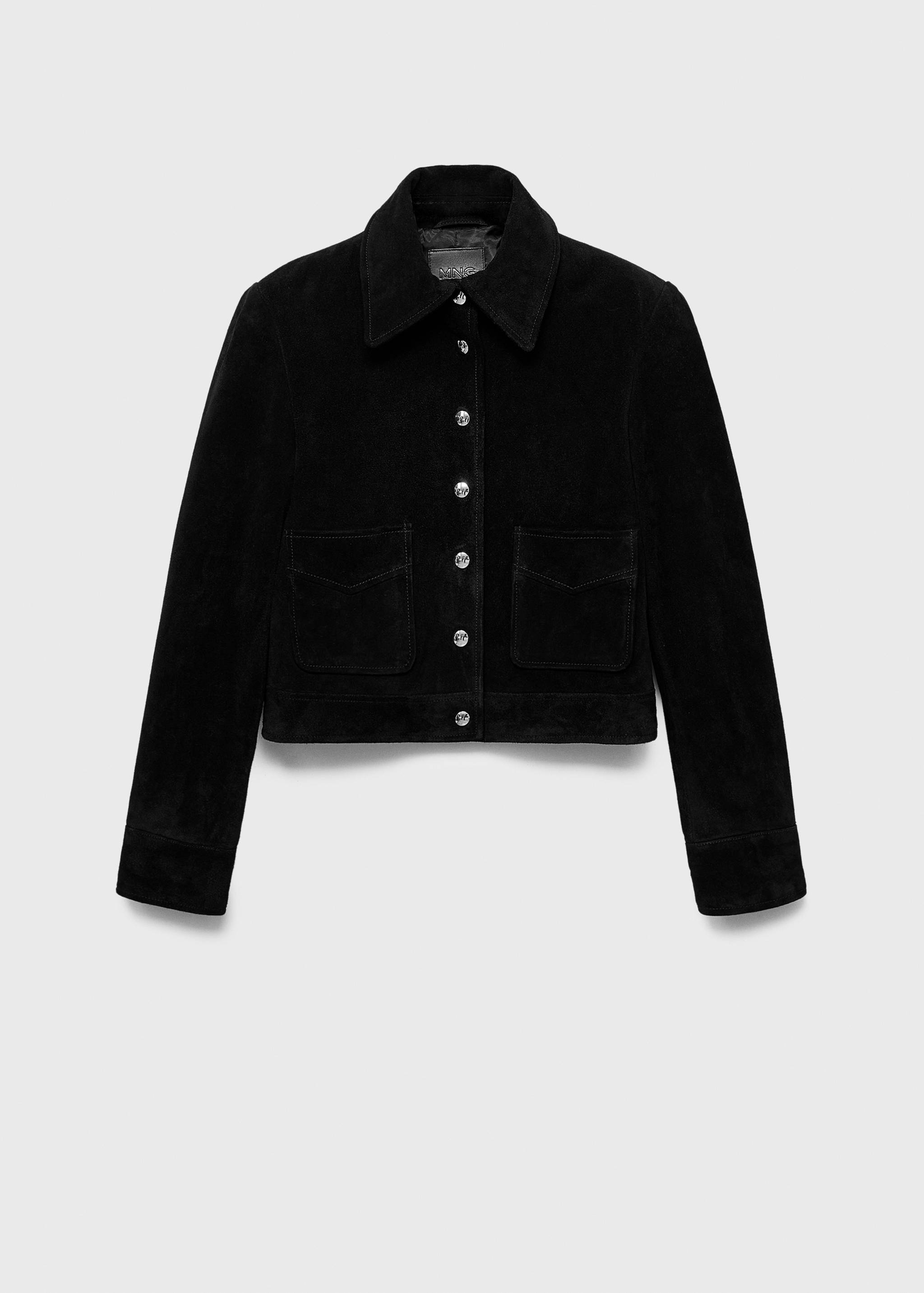 Suede leather jacket with buttons - Article without model