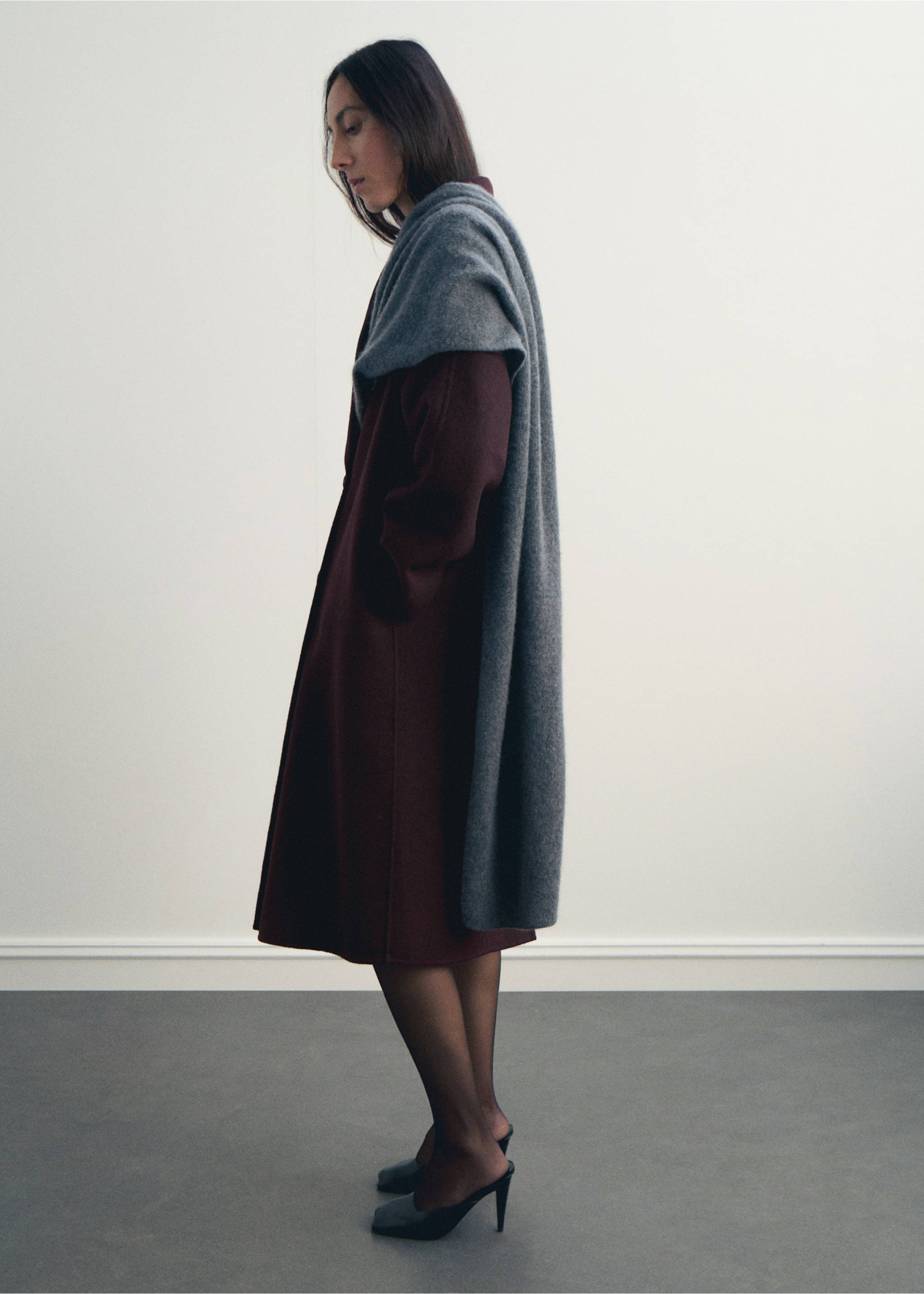 Handmade oversized wool coat - General plane, Wine. Ref: 17045789-00.