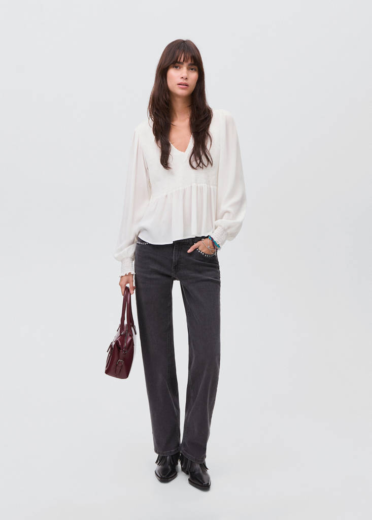 Ruched flowing blouse — Off White