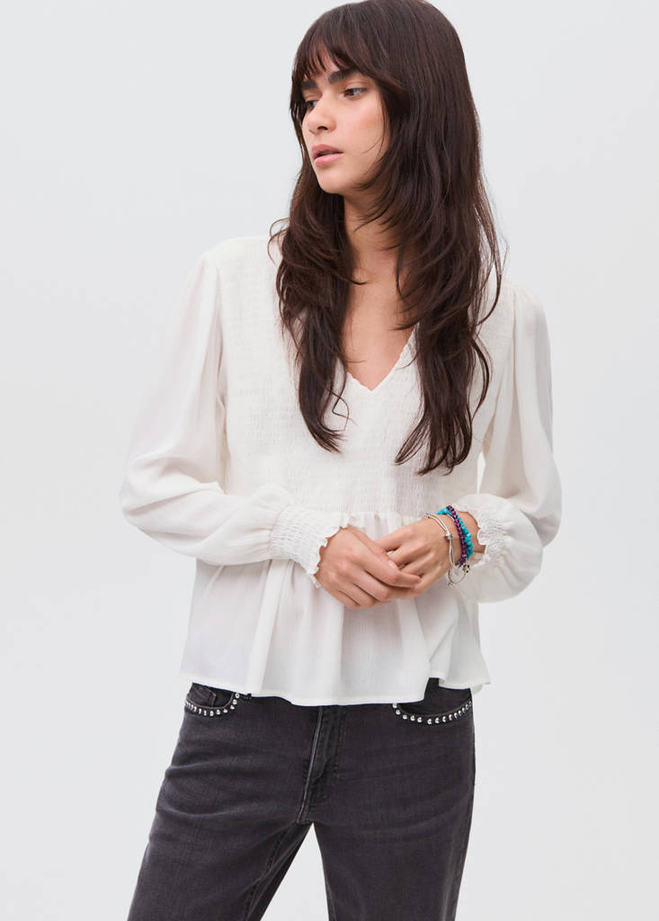 Ruched flowing blouse — Off White
