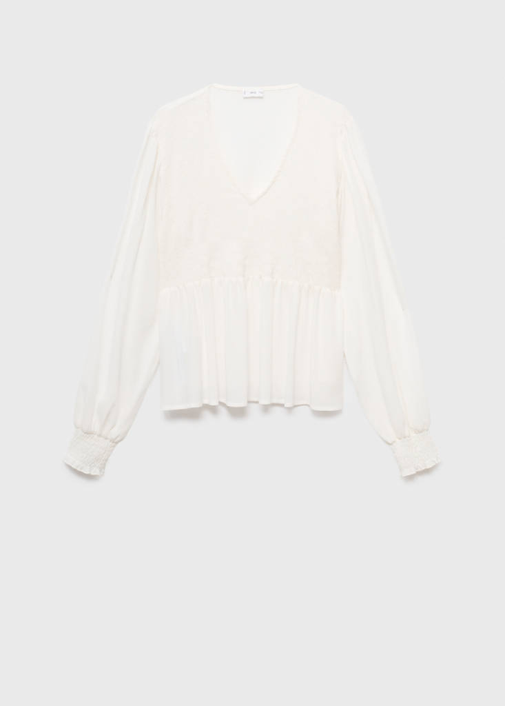 Ruched flowing blouse — Off White