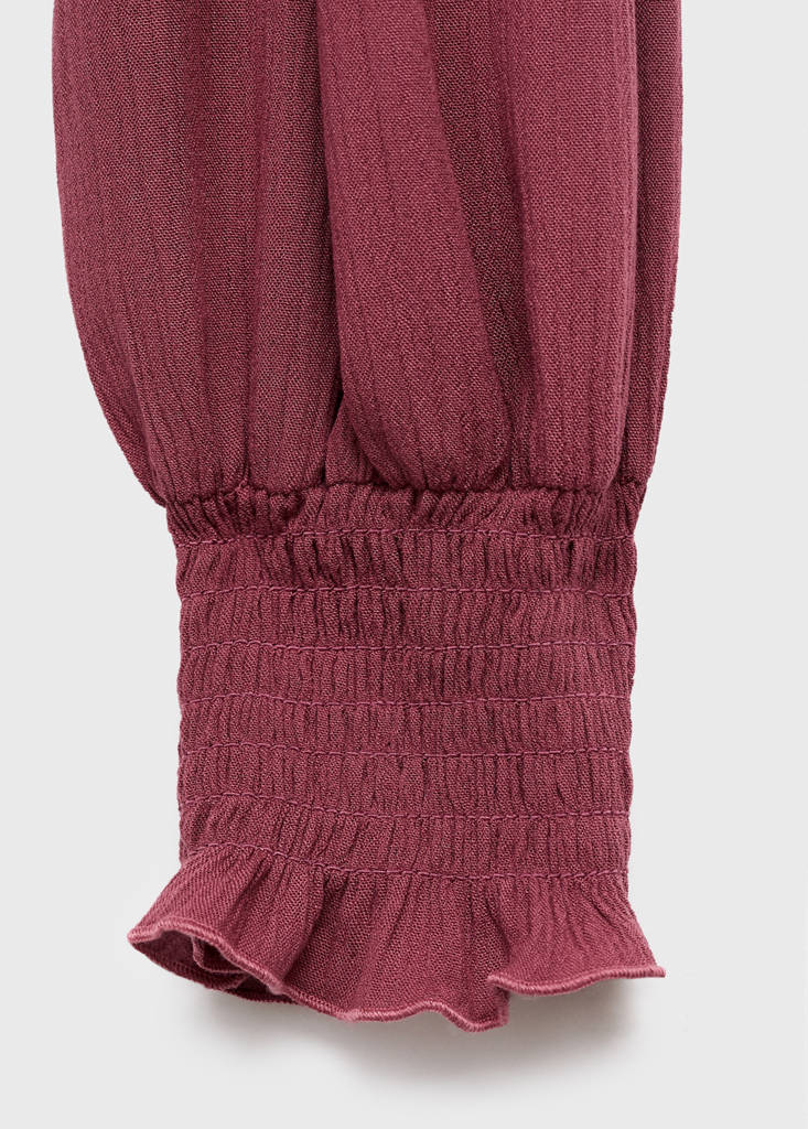 Ruched flowing blouse — Maroon