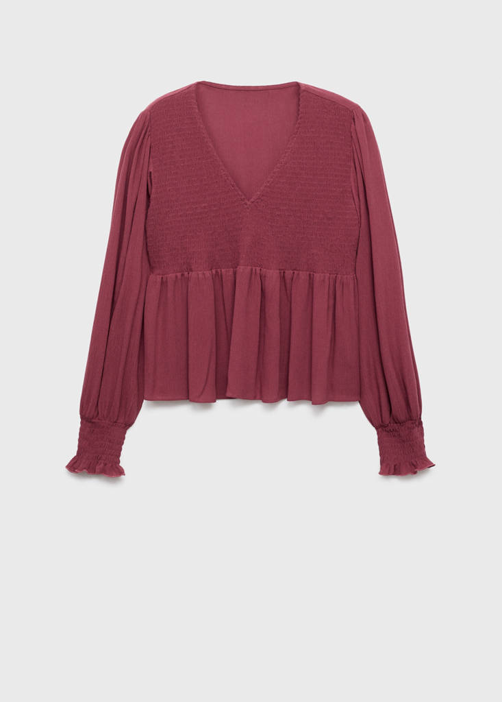 Ruched flowing blouse — Maroon