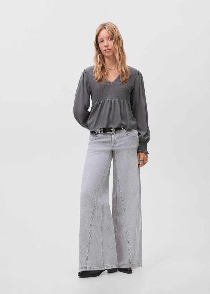 Ruched flowing blouse — Charcoal