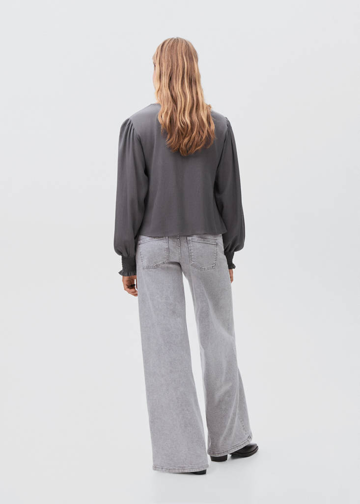 Ruched flowing blouse — Charcoal