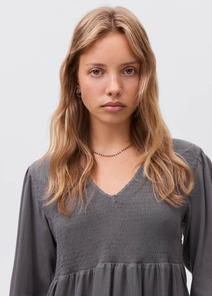 Ruched flowing blouse — Charcoal