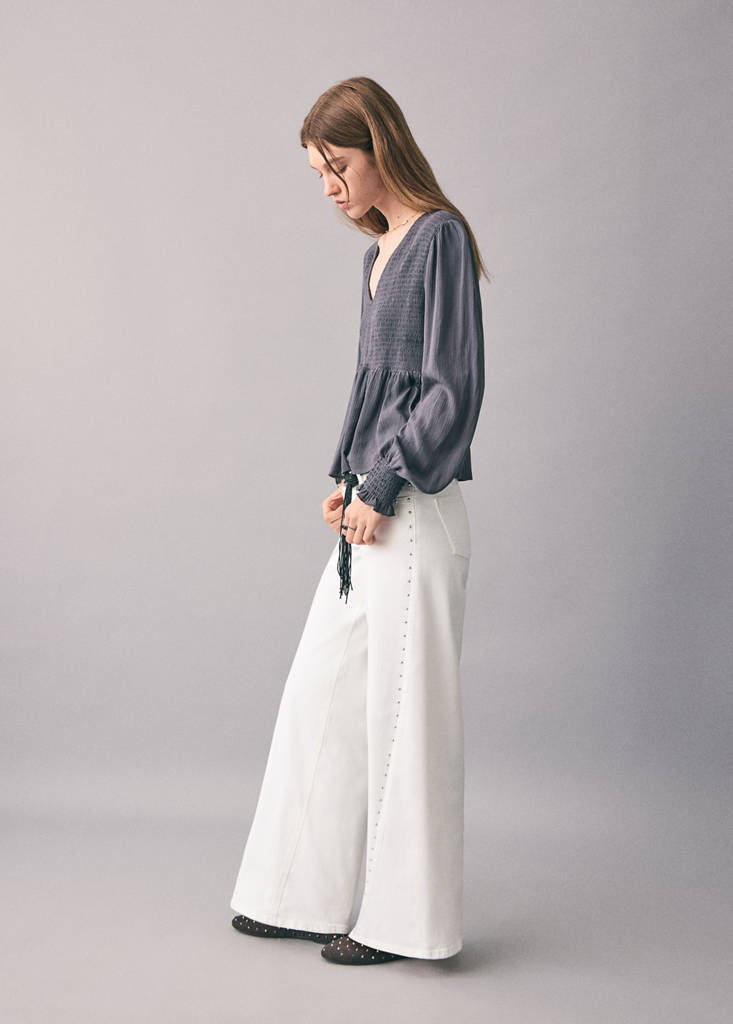 Ruched flowing blouse — Charcoal