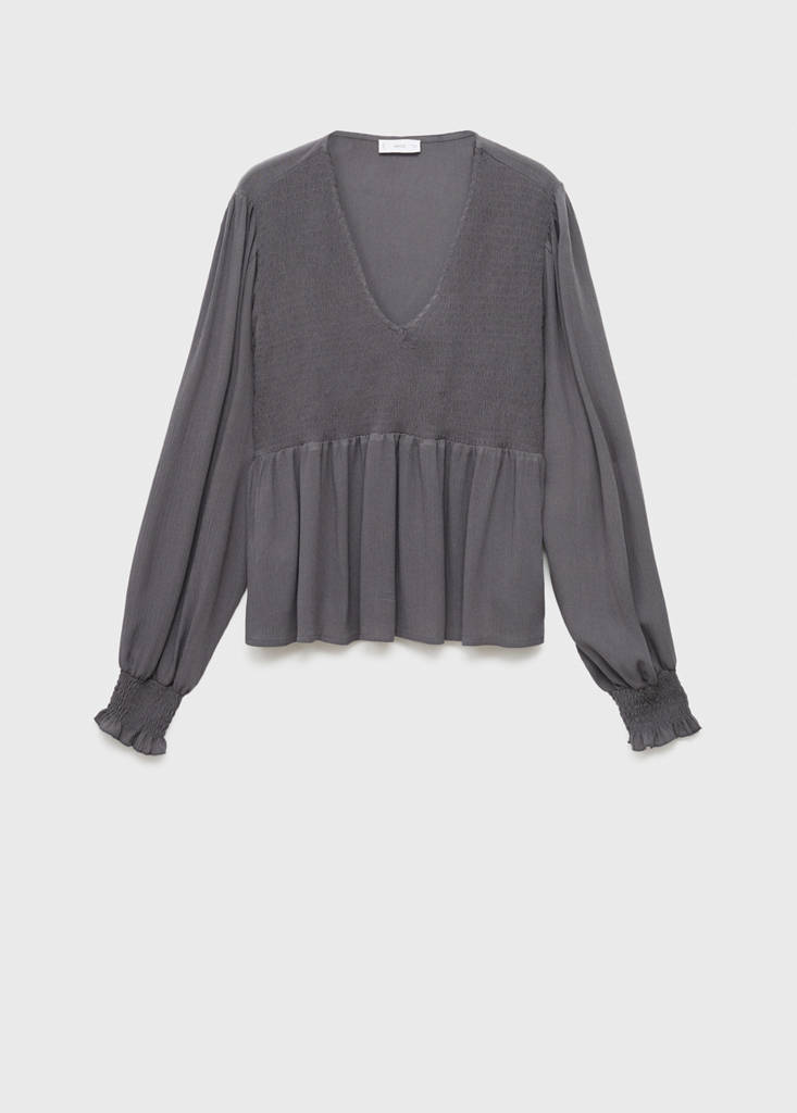 Ruched flowing blouse — Charcoal