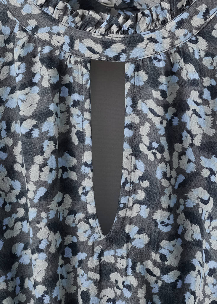 Flowy printed dress — Charcoal