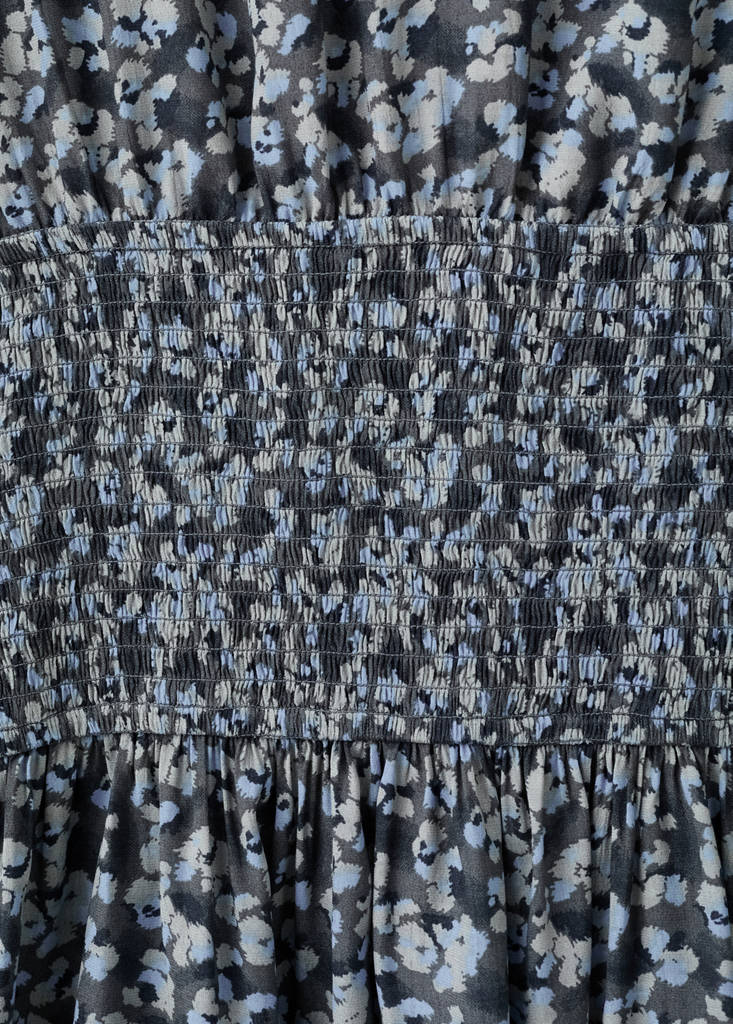 Flowy printed dress — Charcoal