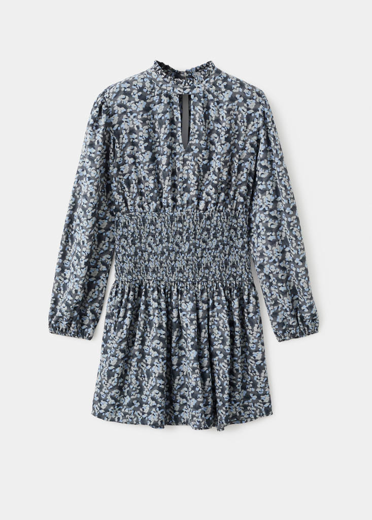 Flowy printed dress — Charcoal