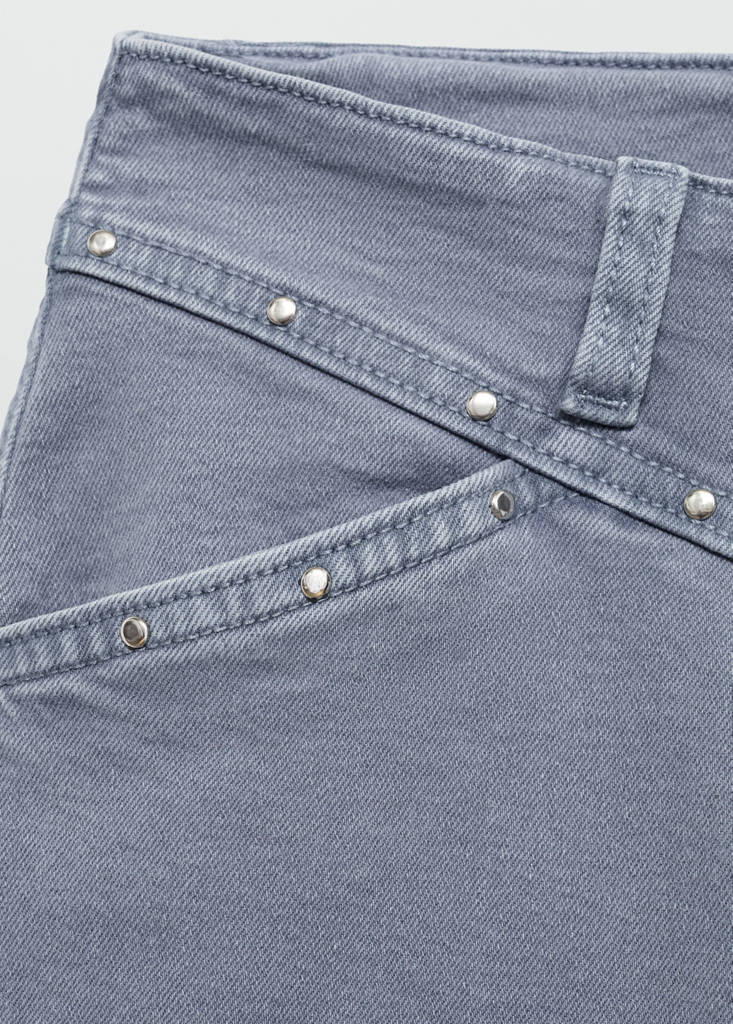 Low-waist studded jeans — Blue