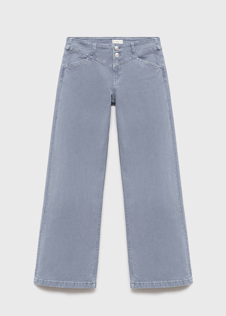 Low-waist studded jeans — Blue