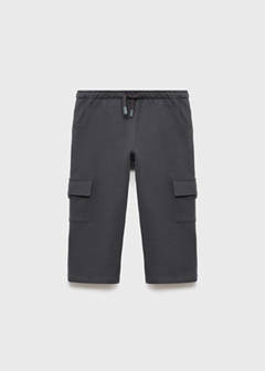 Cargo joggers with drawstring — Charcoal 1