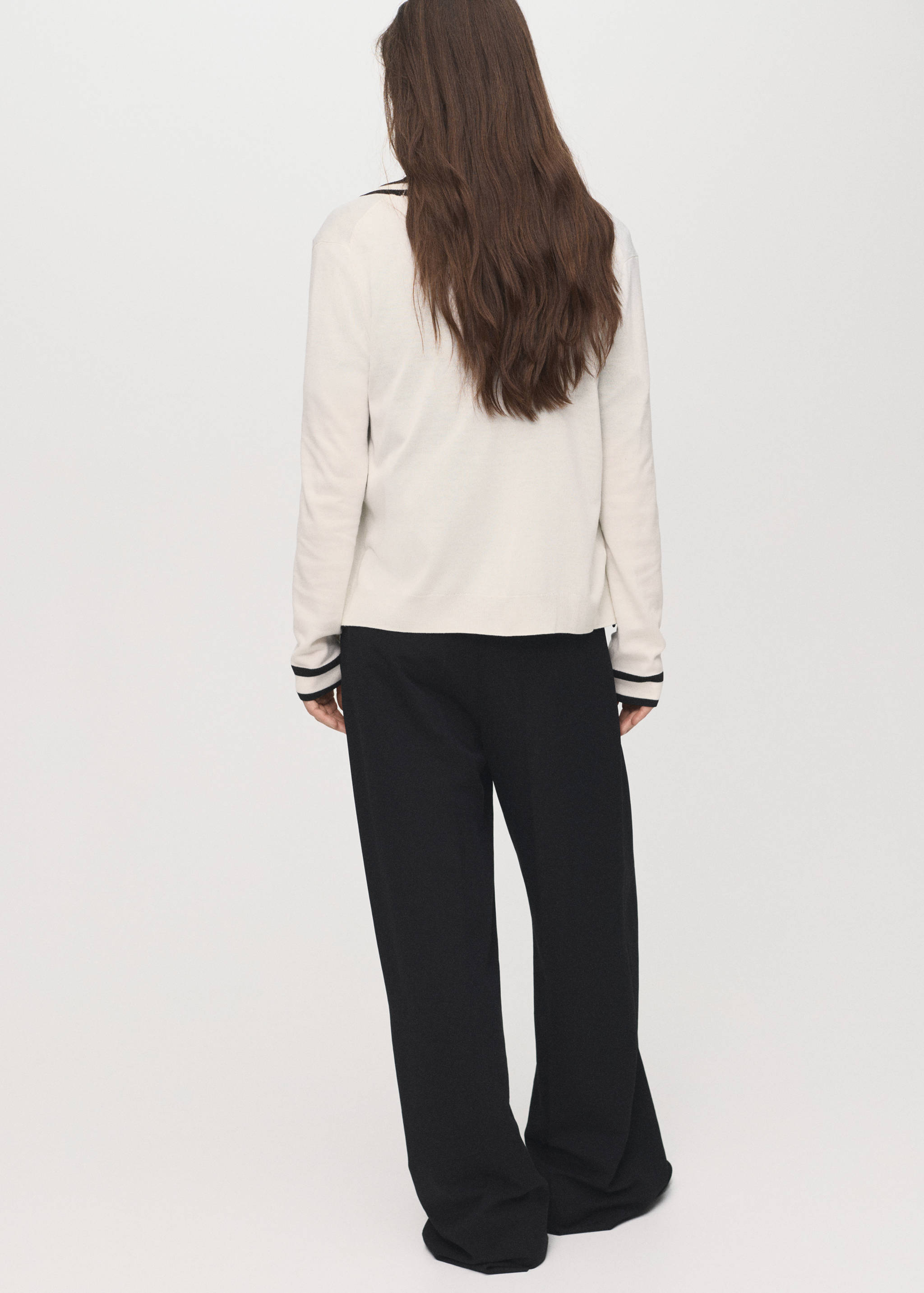 Cardigan with contrasting stripes - Reverse of the article