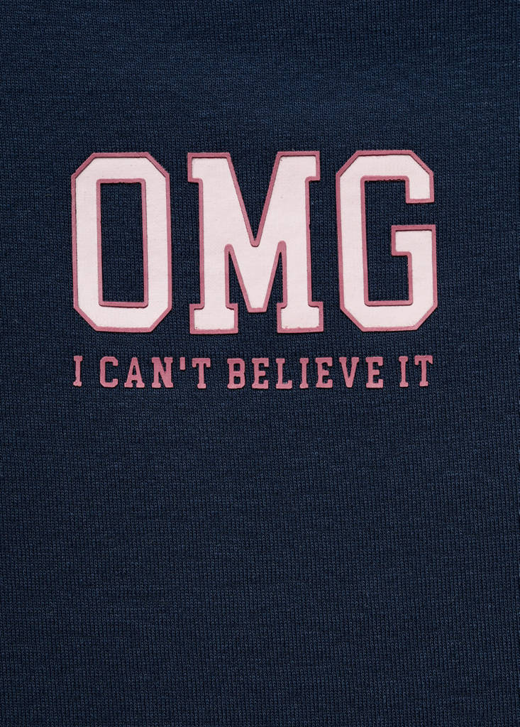 Printed cotton-blend t-shirt — Navy