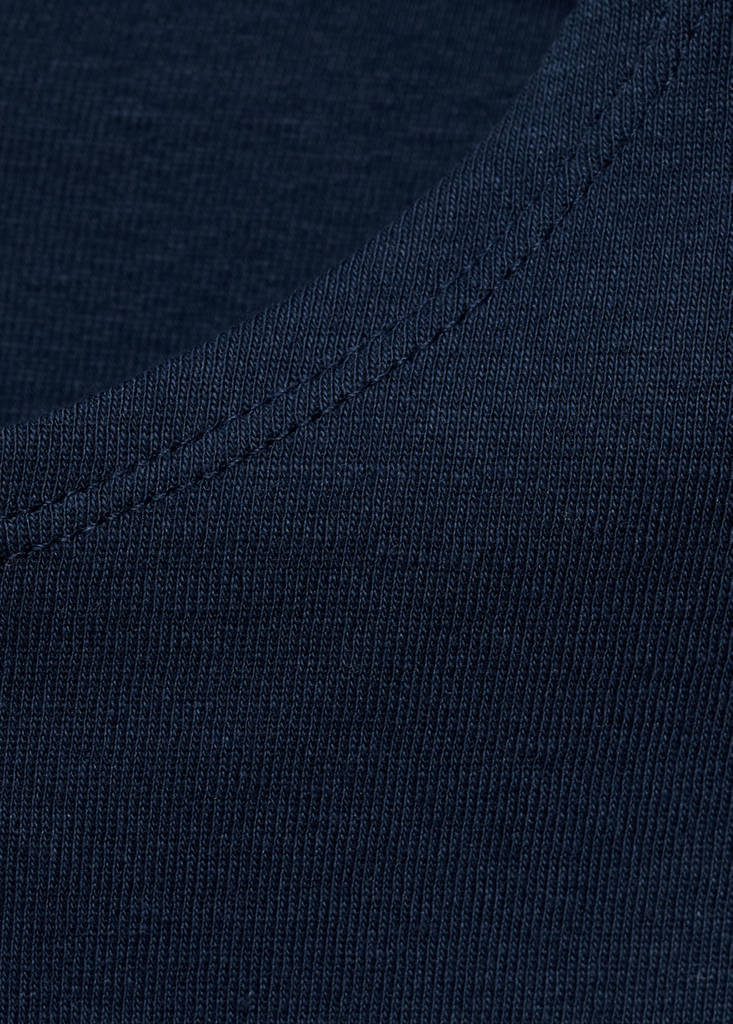 Printed cotton-blend t-shirt — Navy